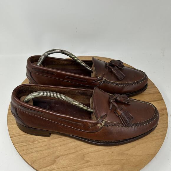 Vintage Polo Ralph Lauren Shoes Mens 10 D Tassel Loafers Brown Made Maine Preppy main image 4